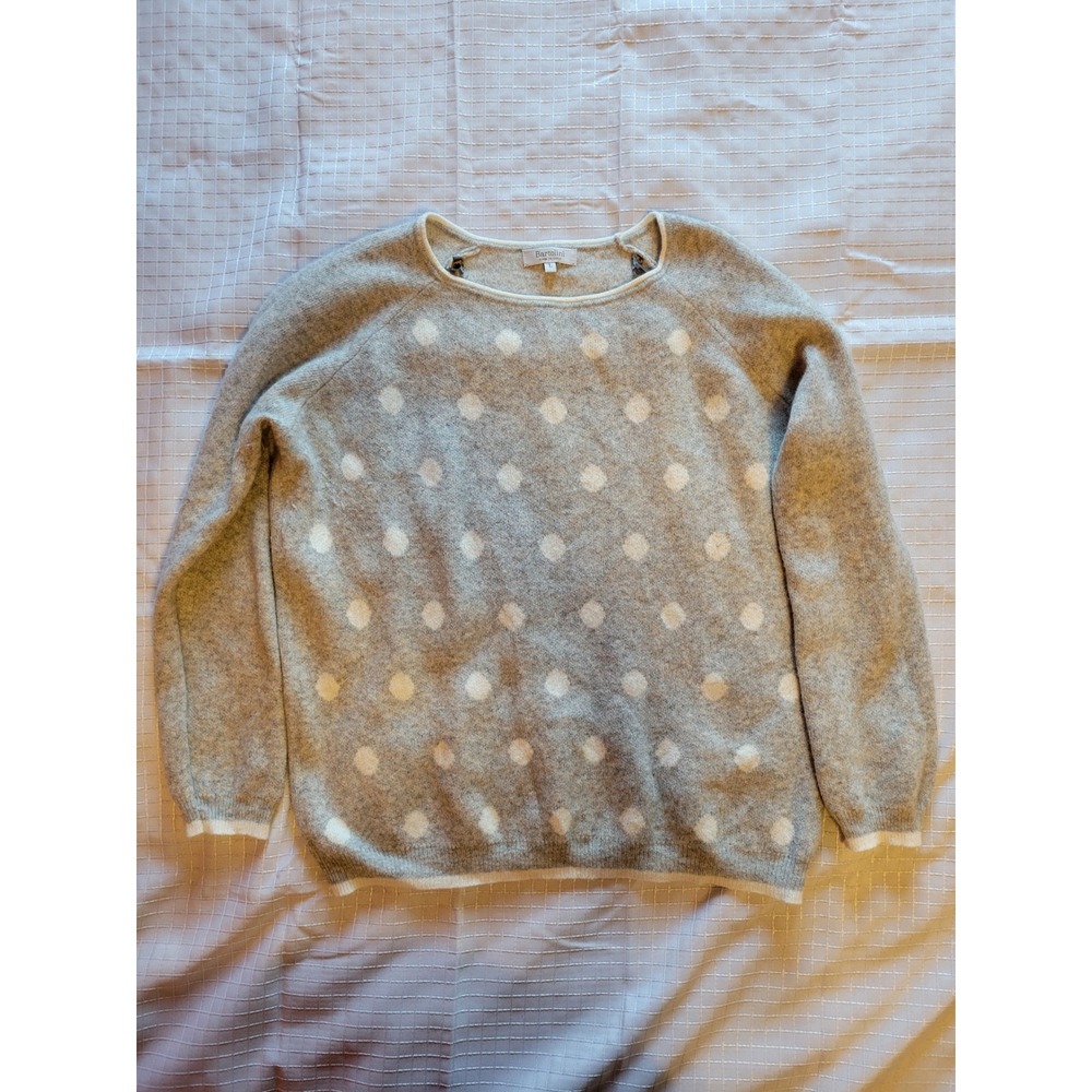 Bartolini Made in Italy Grey Polka Dot Wool Cashmere Blend Sweater Large